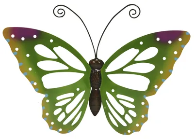 Produktbild von Decoris Gartendekoration Schmetterling - grun - Metall - 51 x 38 cm