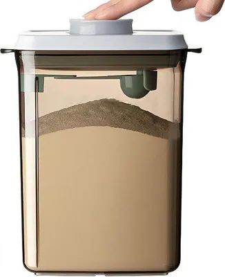 Obrázok produktu pre Skladovacia nádoba na sušené mlieko 2300 ml – dávkovač sušeného mlieka s lyžičkou na skladovanie sušeného mlieka, strukovín a múky (objem nádoby 2300 ml)