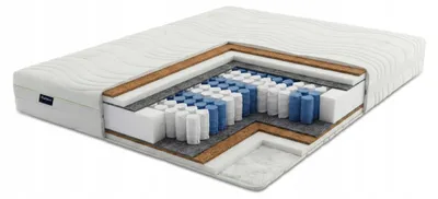 Matratze 80 x 200 cm H4, 7-Zonen Taschenfederkern mit Kokos, Bezug – Vexon