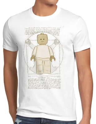 Produktbild von A.N.T. Vitruvianische Klemmbausteinfigur Herren T-Shirt vinci mensch