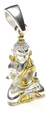 Produktbild von Silberschmuck - BG Anhänger Buddha aus 925 Sterlingsilber teilvergoldet, Kettena