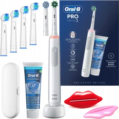 Produktbild von Oral-B | Elektrische Zahnbürste - PRO 3 3800 - Weiß - Mit 4 Aufsätzen und Reiseetui - Professionelle Reinigung