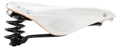 Image de Selle Vélo Flyer Blanche - Confort Suspendu Longue Distance - Brooks