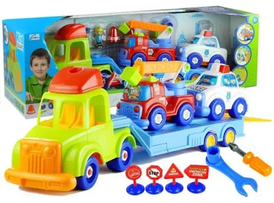 Immagine prodotto di Set di veicoli della polizia Camion dei pompieri scollegato
