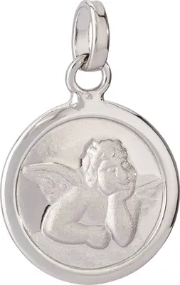 Produktbild von Kettenanhänger Schutzengel rau 925 Silber 12mm Silberanhänger Engel teilmatt