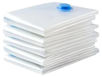 Image de Sacs de compression sous vide, réutilisables, peu encombrants, lot de 6 sacs sous vide, 40 x 60 cm
