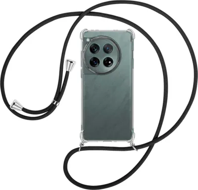 Produktbild von Handykette Backcover-Schutzhülle mit Band (Metall silberfarben) für OnePlus 12 5G (PJD110) - schwarz
