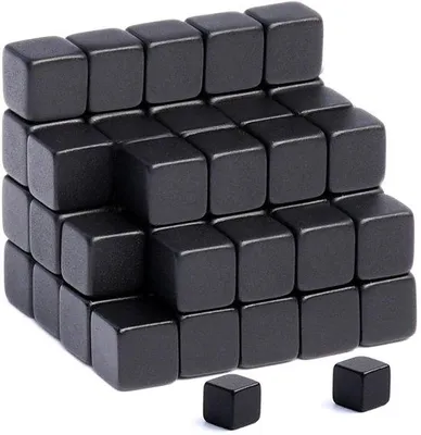 Produktbild von Kleine Neodym-Magnete, 60 Stück, sehr stark, 5 x 5 x 5 mm, kleine Wandmagnete, schwarze Kleine Magnetstifte, kleine Bordklemmen, sehr starke Kraftmagnete, für Whiteboard, Kühlschrank und andere Oberflächen