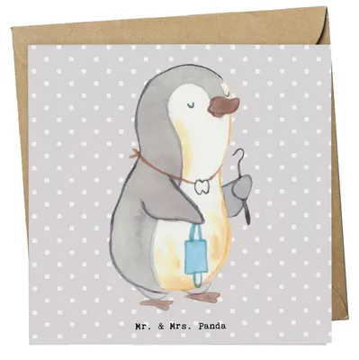 Produktbild von Mr. & Mrs. Panda Klappkarte Zahnmedizinischer Fachangestellter Herz - Grau Pastell - Geschenk, faltkarte, Glückwunschkarte, Grußkarte, anlasskarte, doppelkarte