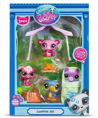 Immagine prodotto di Confezione a tema con 3 animali - BANDAI - Littlest Pet Shop Camping - Animali e accessori