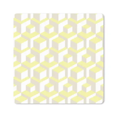 Produktbild von MuchoWow® Mauspad Mousepad Blöcke - Muster - 3D - Gelb 20x20 cm - Mousepads - Maus Mat - Pad - Mausunterlage - Desk Mat - Bureauartikeln