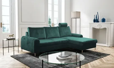 Produktbild von Eckschlafsofa 251x164 CM + Schlaffunktion + Bettzeugbehälter + Kopfstütze Vero LN09