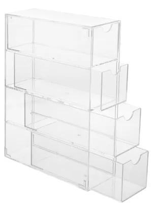 Productafbeelding van Transparante Acryl Brillenbox met 4 Laden voor Opberging