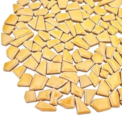 Productafbeelding van Unyqoos® Keramische mozaïektegels, khaki, 200 g – verschillende vormen en maten, porseleinachtige afwerking, geschikt voor doe-het-zelf decoratie, niet zelfklevend