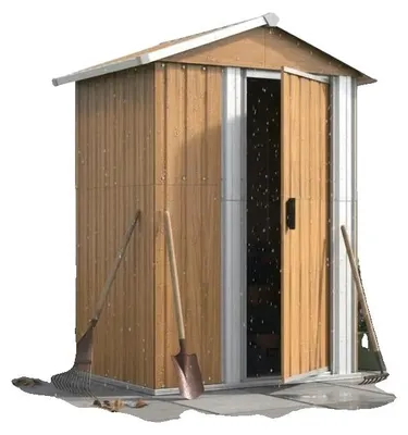 Obrázek produktu pro Zahradní domek, pozinkovaná ocel, konstrukce se zasouvacími dveřmi, rozměry 126 x 97,5 x 177 cm