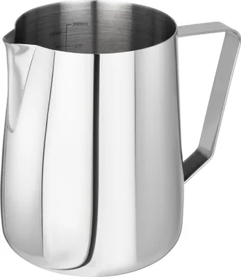 Produktbild von APS 10332 Milch-/Universalkanne, Ø 13,5 cm, Höhe 18 cm, 2 Liter, Edelstahl, außen hochglanzpoliert, Maßskalierung innen