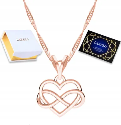 Produktbild von Vergoldete Infinity-Herz-Halskette – Ewige Liebe – 925er Silber