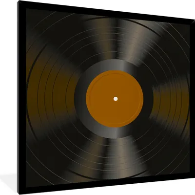 Produktbild von MuchoWow® Gerahmtes Poster Vinyl - LP - Schallplatten - Braun 40x40 cm - Poster mit Schwarzem Bilderrahmen Wandposter Rahmen Foto Bilder - Mit Rahmen - Wanddekoration Schlafzimmer