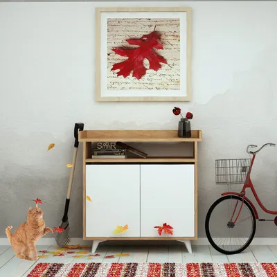 Produktbild von Skye Decor, Springa- SpringaMDD, Eichenfarbig,,Weiß, Schuhschränke, 102x100x35 cm, 100% Melaminbeschichtete Partikelplatte