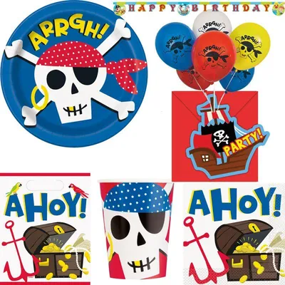 Produktbild von Piraten Geburtstagsdeko Partyset Kindergeburtstag Geburtstag Party Deko