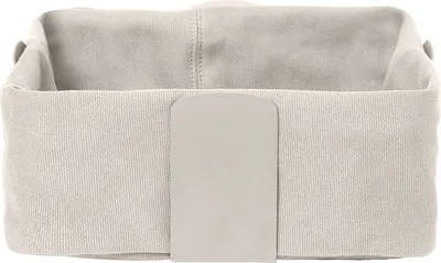 Produktbild von Blomus Brotkorb Desa L, Stofftasche im Stahlgestell, Brotbehälter, Stahl pulverbeschichtet, Baumwolle, Moonbeam, 26 x 26 cm, 64207