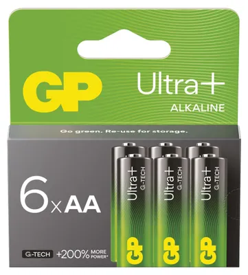 Alkalická baterie GP Ultra Plus AA (LR6), 6 ks