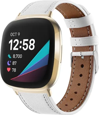 Produktbild von Strap-it Fitbit Versa 3 Armband Leder (Weiß)