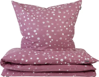 Produktbild von Schiesser Bettwäscheset Runa | 2-teilig | Winterprint | Feinbiber | 100% Baumwolle | Reißverschluss | 135 x 200 cm + 80 x 80 cm | Rosa
