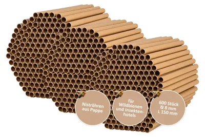 Produktbild von 600 Nisthülsen Ø8mm Insektenhotel - Füllmaterial zum Bauen und Basteln