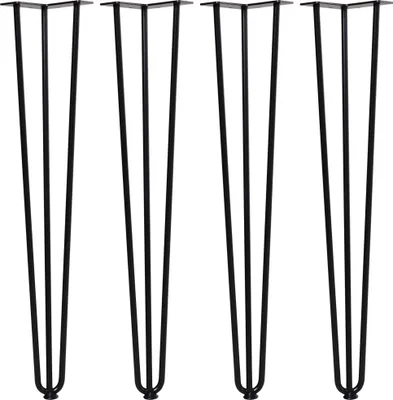 Produktbild von HOMCOM Tischbeine 4er-Set Tischfüße, Möbelfüße aus Stahl 12 x 12 x 72 cm Schwarz
