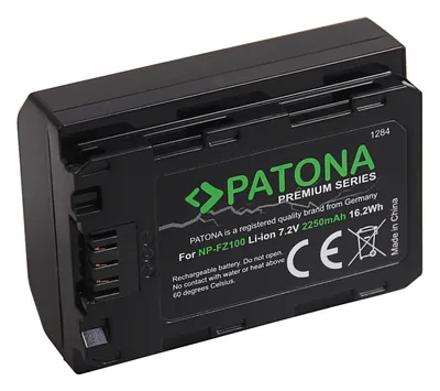 Produktbild von Sony NP-FZ100 Lithium Ionen (Li-Ion) Akku fÃ1/4r Digitalkamera, 2280 mAh Kapazität, Akkutyp Sony NP-FZ100
