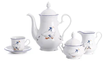 Produktbild von Kaffeeservice, Karlsbader Porzellan Leander Meadows, Mary-Anne, Gänse, 15 Stück