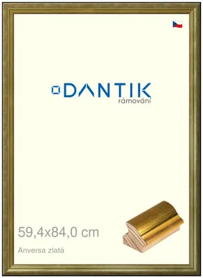 Obrázok produktu pre Rám DANTIK 59,4x84 | ANIVERSA gold (Plexi Clear)
