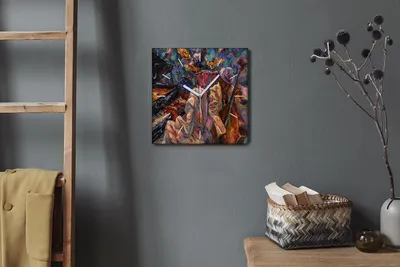 Produktbild von Coloray Hodiny Unikátní 30x30 cm  Tiché hodiny Pro obývací pokoj a kuchyň Nástěnné hodiny Plátno Bílé ručičky hodin - Hudební klavírní bicí