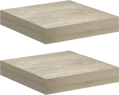 Image de vidaXL Étagères murales flottantes 2 pcs. Couleur chêne 23x23,5x3,8cm MDF