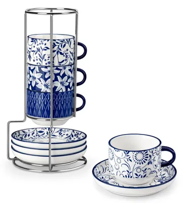 Produktbild von Set aus 4 Espressotassen aus Porzellan mit Untertassen