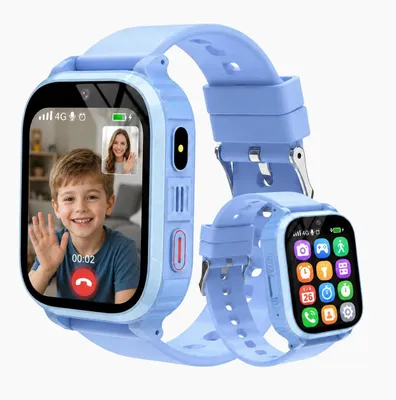 Produktbild von Kinder Smart Watch 4G mit GPS Videoanruf SOS Geschenk für Mädchen Junge Blau