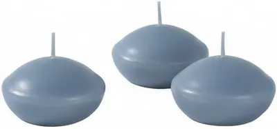 Zdjęcie produktu dla Pływające świeczki, średnica 4,5 cm, wysokość 2,7 cm, 20 sztuk - kolor: pudrowy niebieski