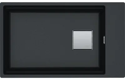 Produktbild von KUBUS 2, KNG 110-62, 760x460mm, Siebkorb als Druckknopfventil, mit verdecktem Über- und Ablauf, mit Ablaufgarnitur, Onyx