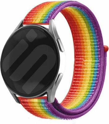 Produktbild von Strap-it Samsung Galaxy Watch 6 Classic 43mm Nylon Armband (Regenbogen)
