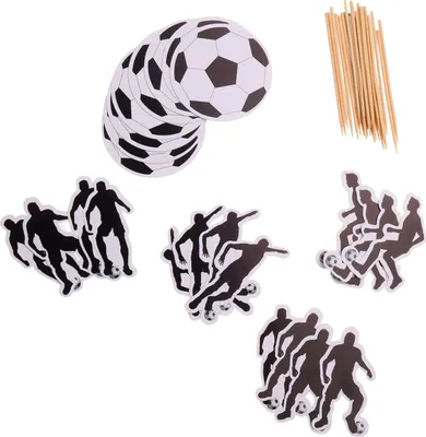 Produktbild von 25 Stück Fussball Cupcake Topper Fussball Muffin Deko,Geburtstag Tortendeko Muffins Deko, für Fußball Sportler Periphere Aktivitäten Dekoration, Kinder Geburtstag Party, Babyparty, Kuchendekoration