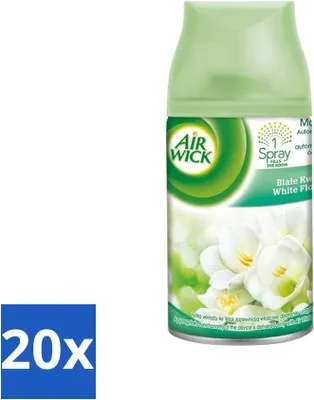 Image de Air Wick - Recharge désodorisant - Jasmin & fleurs blanches - vaporisateur automatique - 250 ml - pack avantage - 20 pièces