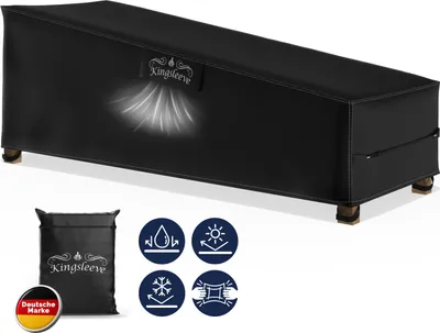 Produktbild von Kingsleeve® Abdeckung Gartenliege Wasserdicht Winterfest Gartenmöbel Abdeckplane Schutzhülle Sonnenliege Abdeckhaube Liege 200x75x40/70 cm