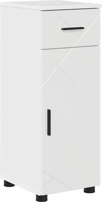 Produktbild von Badezimmerschrank mit Schubladen Hochglanz Weiß 30 x 35 x 80 cm