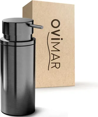 Produktbild von Galdhoe Seifenspender – Gunmetal-Farbe – Edelstahl – Freistehend, keine Montage erforderlich – Mit extra großer Öffnung, leicht nachfüllbar