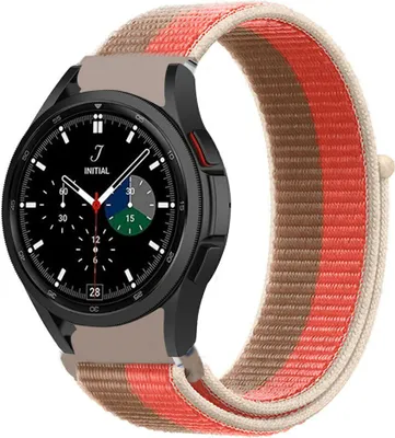 Produktbild von Strap-it Samsung Galaxy Watch 4 Classic 42mm Nylon Armband (Rosa Pomelo)