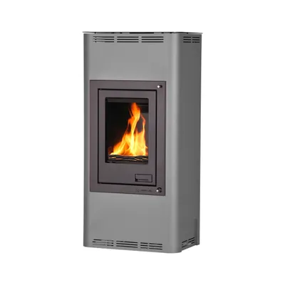 Image de HS FLAMINGO poêle-cheminée AQUAFLAM 12 avec échangeur de chaleur régulation automatique gris