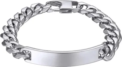 Produktbild von ID-Armband Edelstahl, Gravurschild, Hypoallergen, Individuelle Gravur, fuer Festlichkeiten