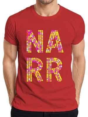 Immagine prodotto di NARR Carnevale: maglietta da uomo colorata con coriandoli, divertente, per il Carnevale, rosso, taglia L