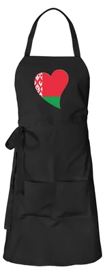 Produktbild von Huuraa Schürze Belarus Flagge Herz Schwarz mit Taschen Baumwolle Kochschürze Geschenkidee